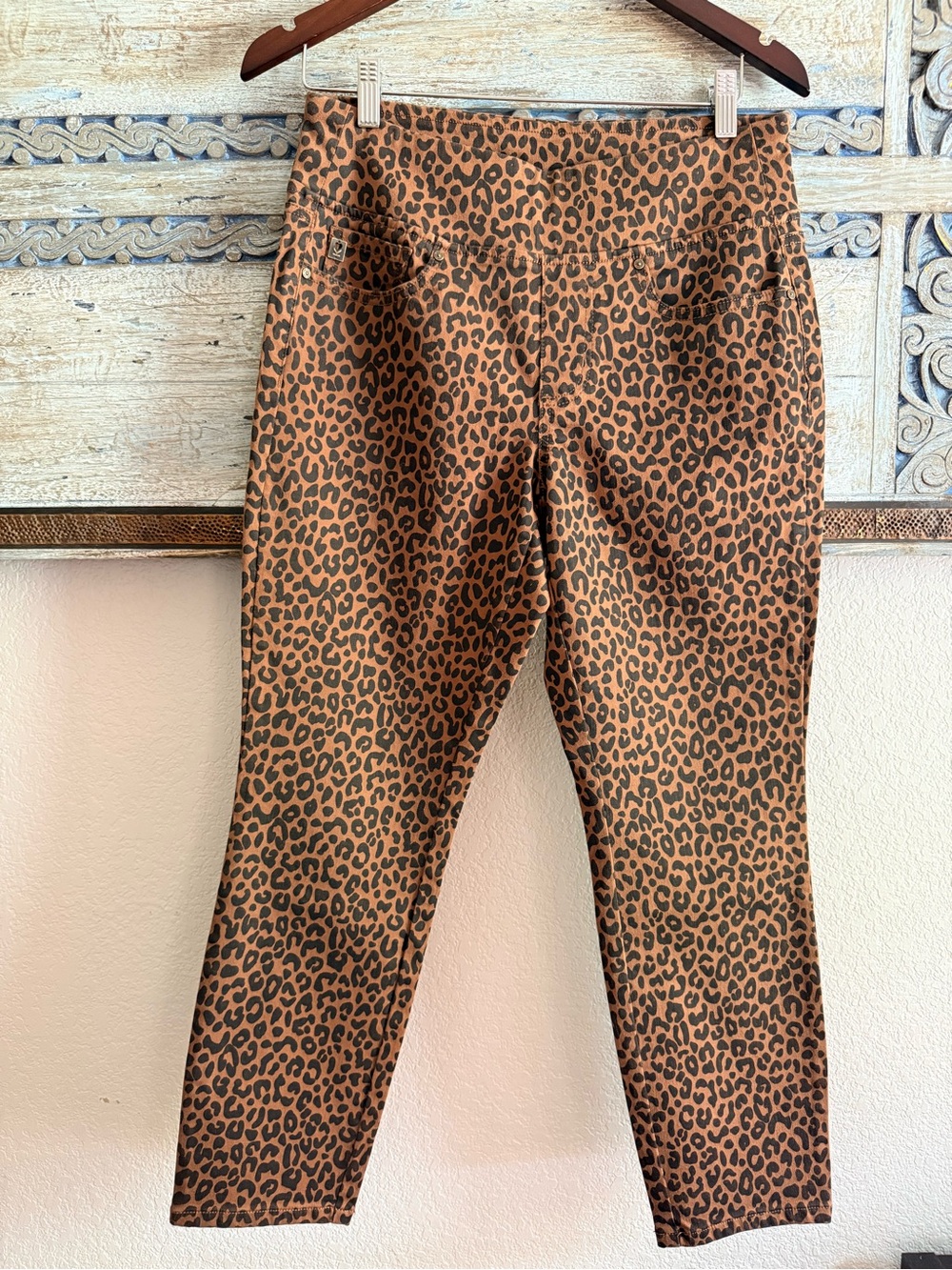 Kim  Gravel belle Animal Print Brown Stretch Leggings